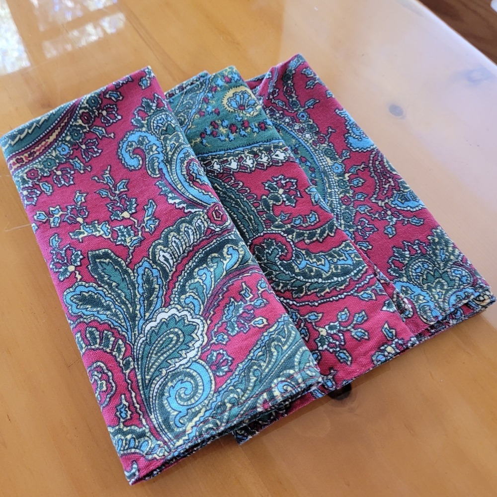 Ralph Lauren Jacobean Paisley Cloth Napkins Elegant